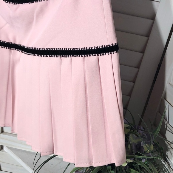 Forever 21 Two Tone Bow Cropped Top Pleated Skirt Pink Black M - Picture 13 of 16